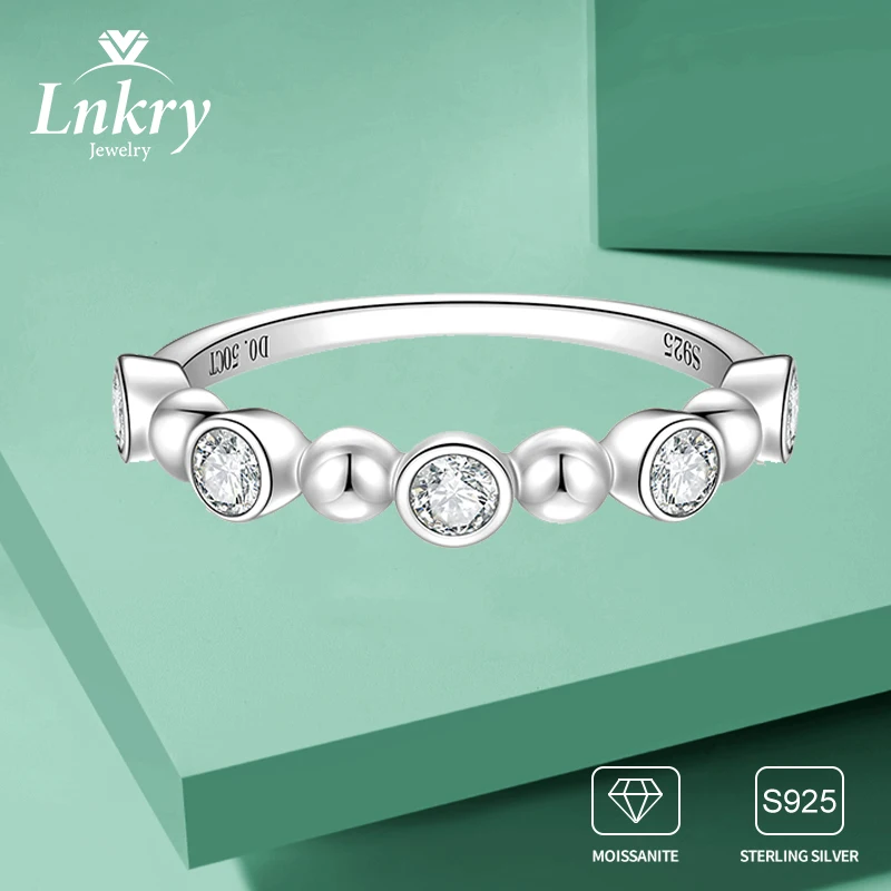 

Lnkry Certified 3mm Moissanite Ring 925 Sterling Silver Five Stone Engagement Ring for Women Wedding Bagues Jewelry Gift