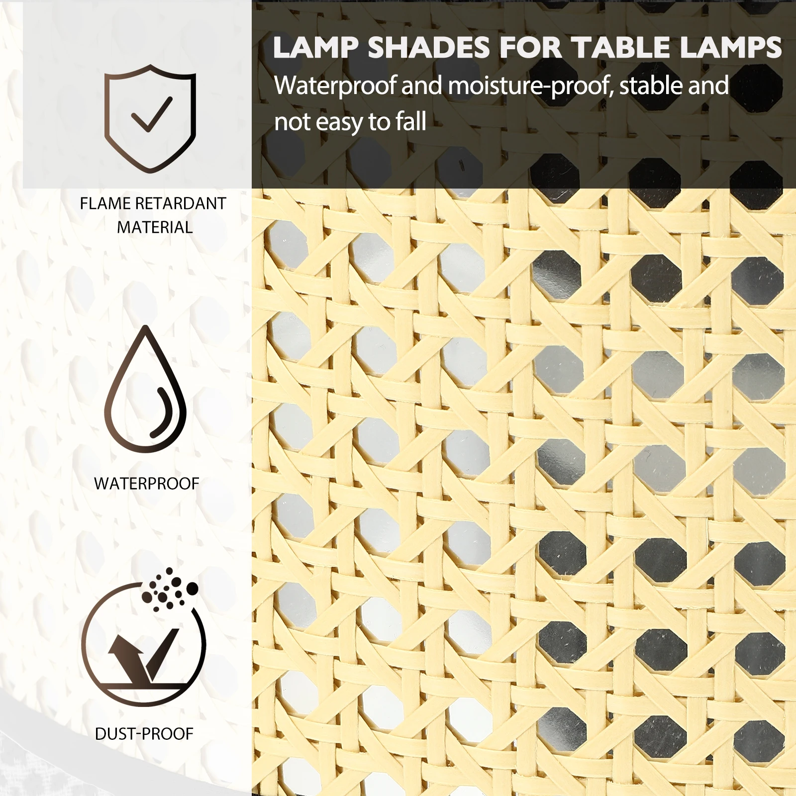 

Hexagonal Lampshade Table Light Shade Vintage Table Light Shades Bamboo Iron Cover Home Study Decor Sturdy Durable