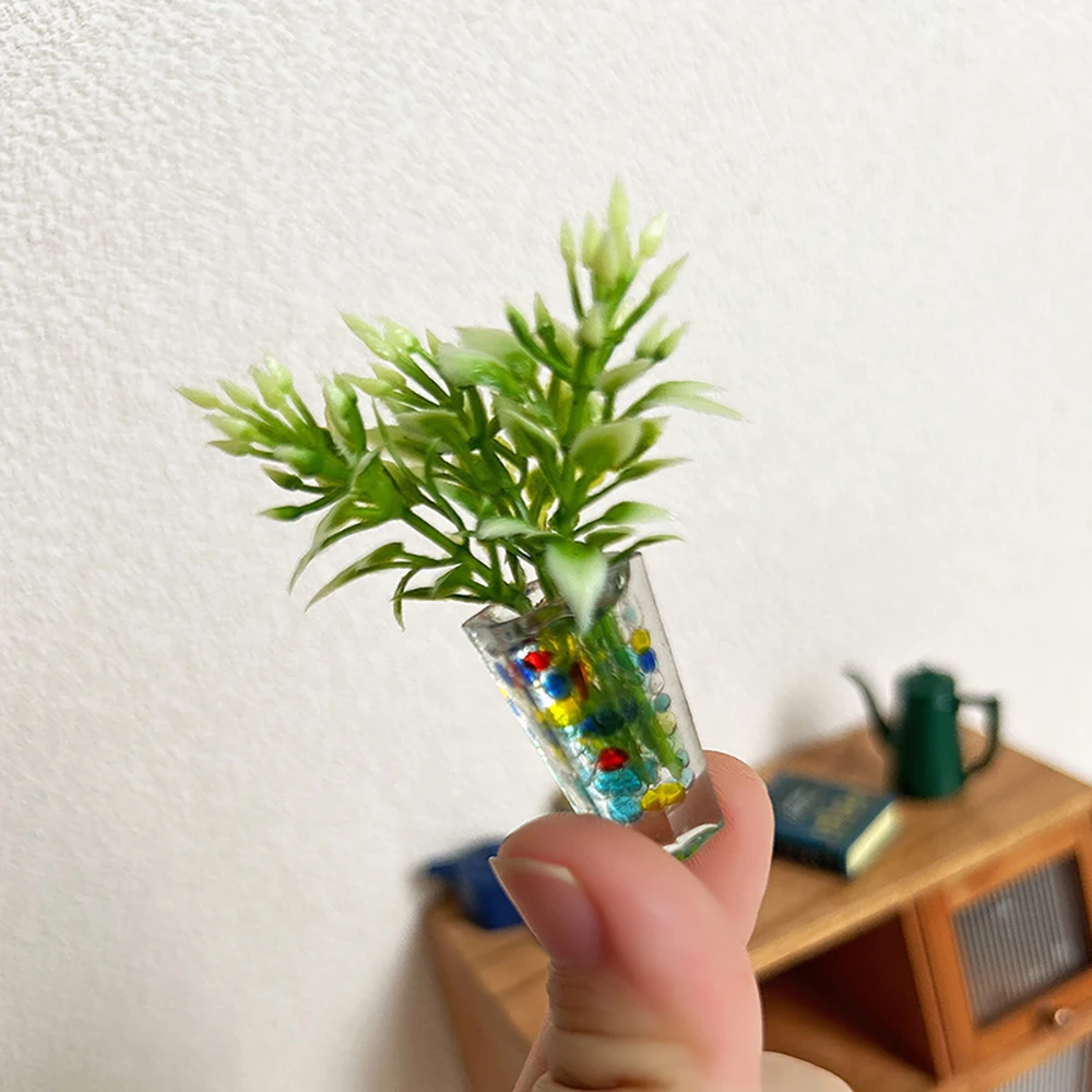 1/12 Dollhouse Accessories Miniatures Green Plants Mini Potted Potted Model Toy for Doll House Decoration OB11 bjd