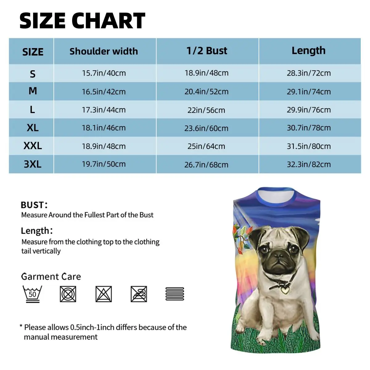 Twilight With A Pug Men Printed Sleeveless T-shirt Casual Hip Hop Street Style Beach Holiday Tank Tops