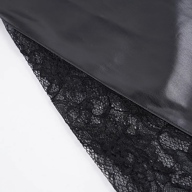 سبايس جيرل الدانتيل الربط بولي Leather الجلود متوهج السراويل شارع العليا جديد منخفضة الخصر بناطيل ضيقة النساء