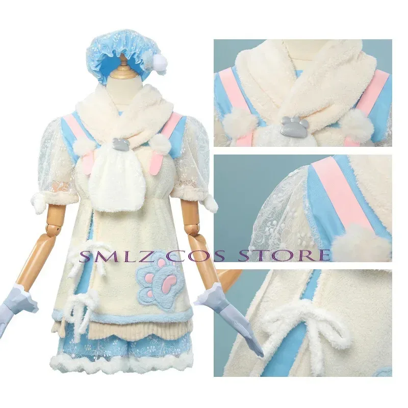 Open World Nikki Gioco Cosplay Infinity Nikki Costume Cosplay Inverno Lolita Dress Peluche Sciarpa Cappello Vestito Party Play Outfit per Ragazza