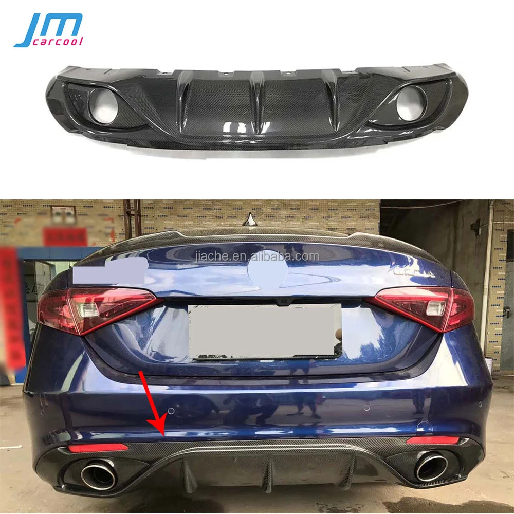 

Carbon Fiber Rear Bumper Lip Diffuser Spoiler Fins Shark Style Diffuser For Alfa Romeo Giulia 2017 2018