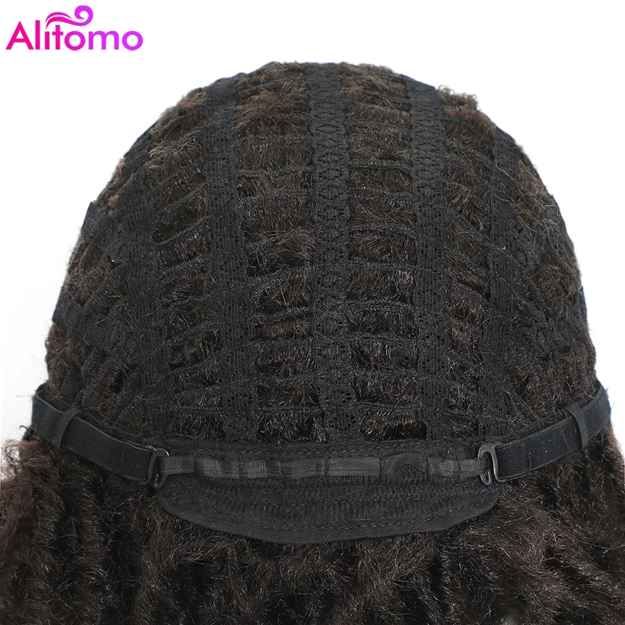 Alitomo Crochet Braid Wig Synthetic Braided Wigs For Women Ombre Dreadlocks Wig Brown Blonde Short Hair Curly Twist Natural Hair