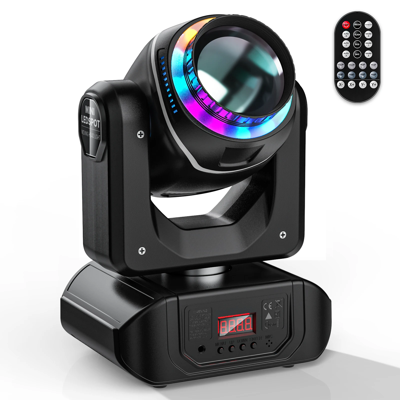 Yiflamefly 120W Beam Moving Head Light 18 prismes 10 gobos 8 couleurs Lumières de scène avec télécommande et contrôle DMX pour mariage, DJ, fête, bar