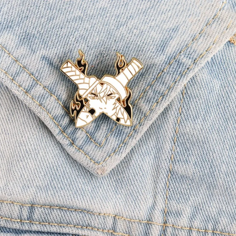 Nordic Warrior Anime Enamel Pin Cartoon Metal Brooch Badge Backpack Coat Lapel Jewelry Accessory Gift