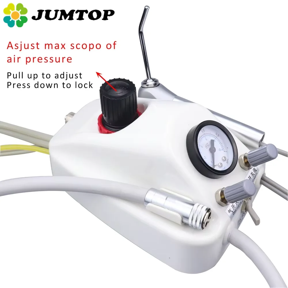 

Dental Portable Turbine Unit - 2/4 Hole 3-Way Syringe with Lightweight Plastic Shell for Air Compressor & Chairside Use