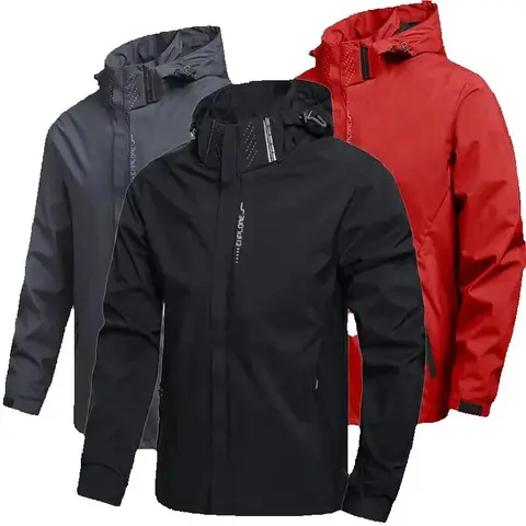 Men's Hooded Waterproof Cycling Raincoat