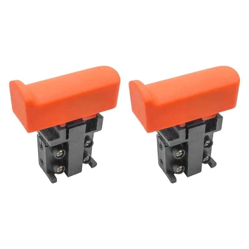 02DC Black Electric Hammer Drill Switches Part Set, 2 Piece Replacement Assembly for Routine Repair with Large Button Cap