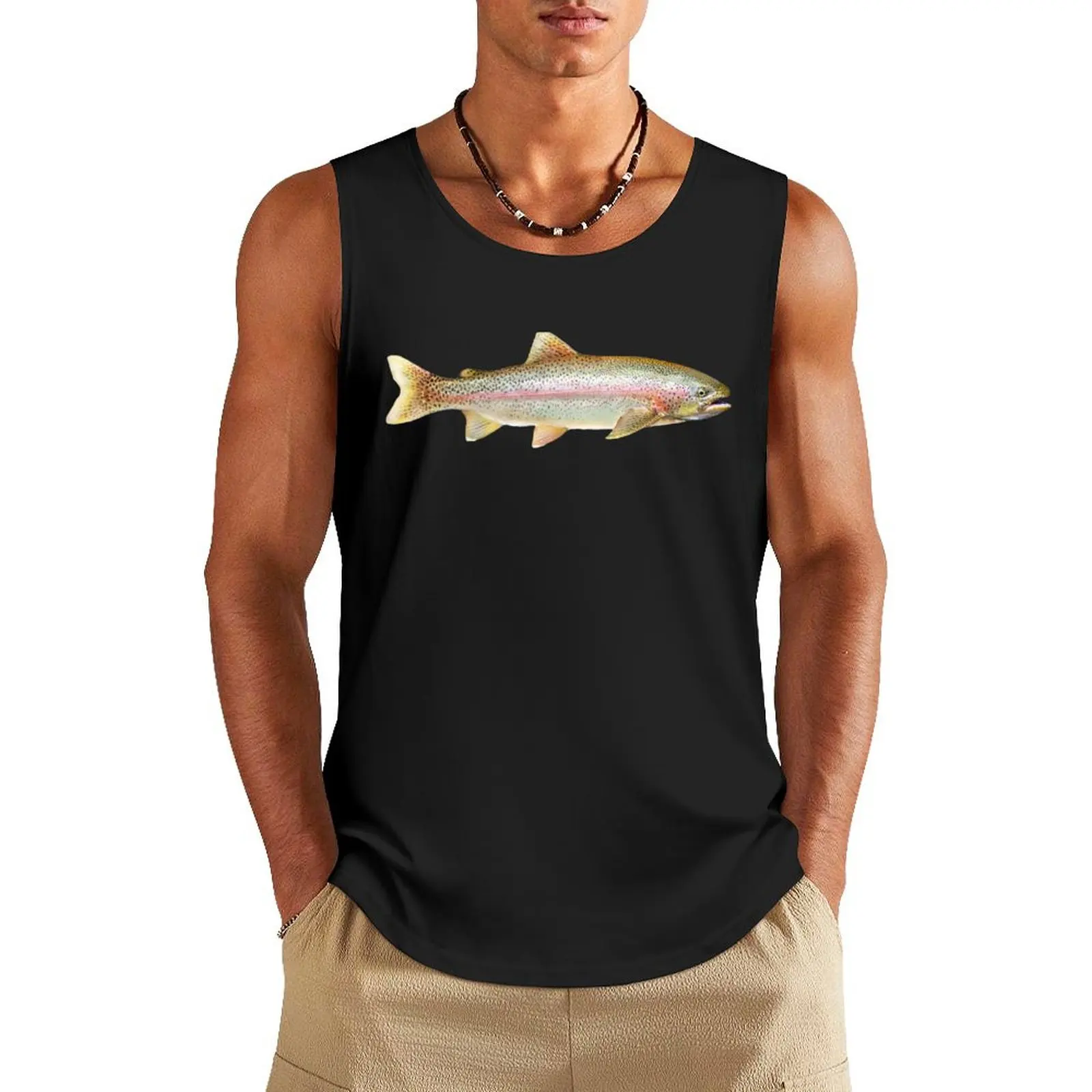 

Rainbow Trout Tank Top Japanese t-shirt anime Men's clothes