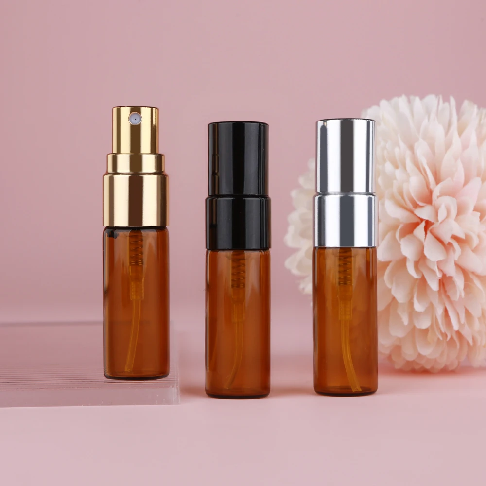 

50/100 шт. 3 мл светонепроницаемые стеклянные флаконы-спреи, минималистичные флаконы для духов, роскошные многоразовые косметические флаконы, многоразовые
