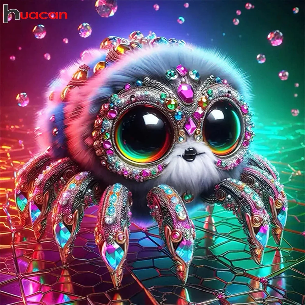 Huacan nouveautés diamant peinture araignée plein diamant mosaïque dessin animé insecte chambre Art