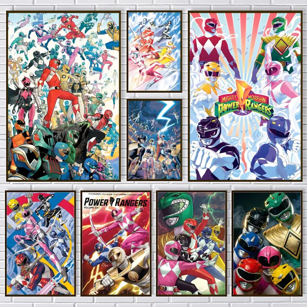 Mighty Morphin Power Rangers Poster PP Paper Decorative Wall Art for Living RoomsBedrooms Bars Cafes Stylish Home Decor Gift