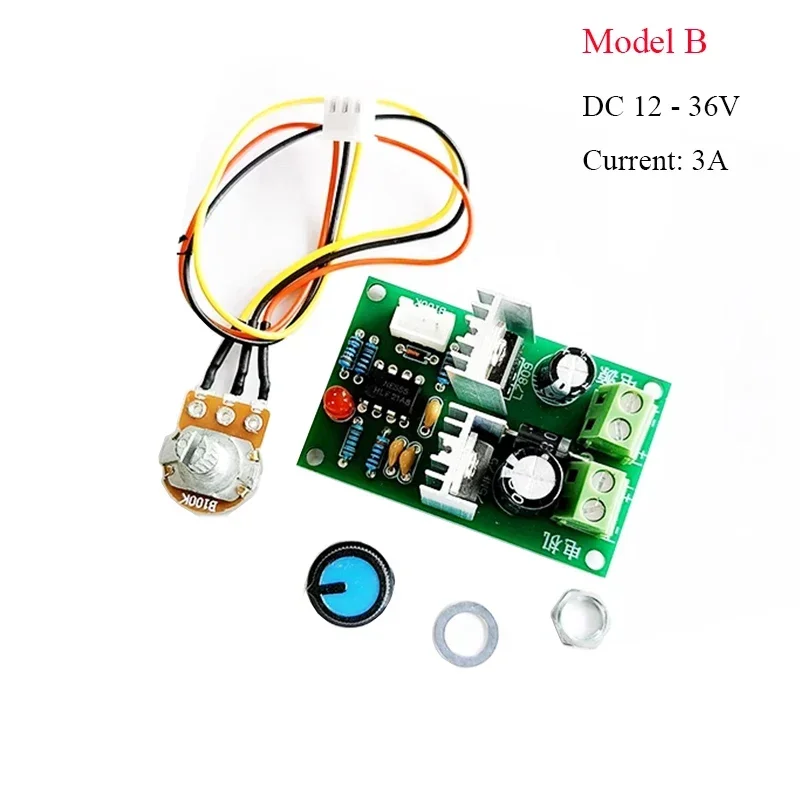 

12V 24V 36V PWM DC Motor Speed Controller DC 2V-55V 2A 3A 5A 10A 20A 30A 35A Speed Adjustable for Motor Water/AirPump