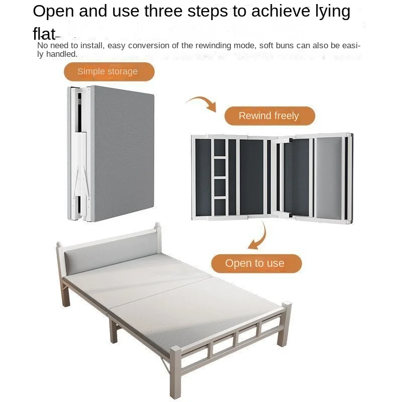 أثاث غرفة النوم سرير بإطار معدني حديث قابل للطي سرير معدني محمول للمنزل