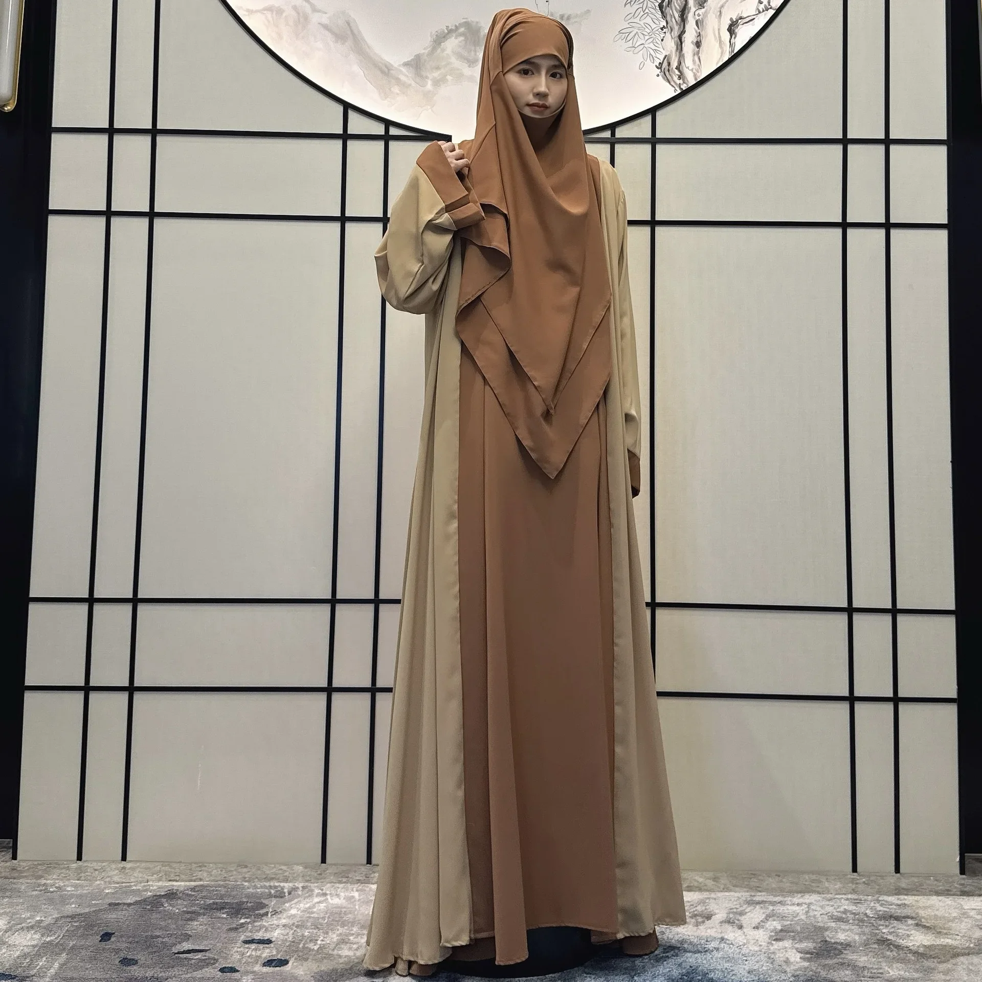 

Новый комплект из трех предметов: джалабия, абайя, хиджаб-кимоно для женщин, мусульманское платье-кафтан, длинный химар, исламская одежда для Ид и Рамадана