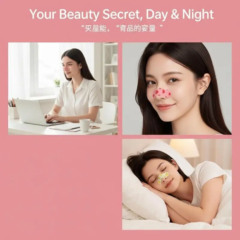 10/20/30 Pcs Cartoon Pattern Self-shaping Nose Splint Nose Adhesive Tape Nose Shape Corrector Provide External Support Fixation