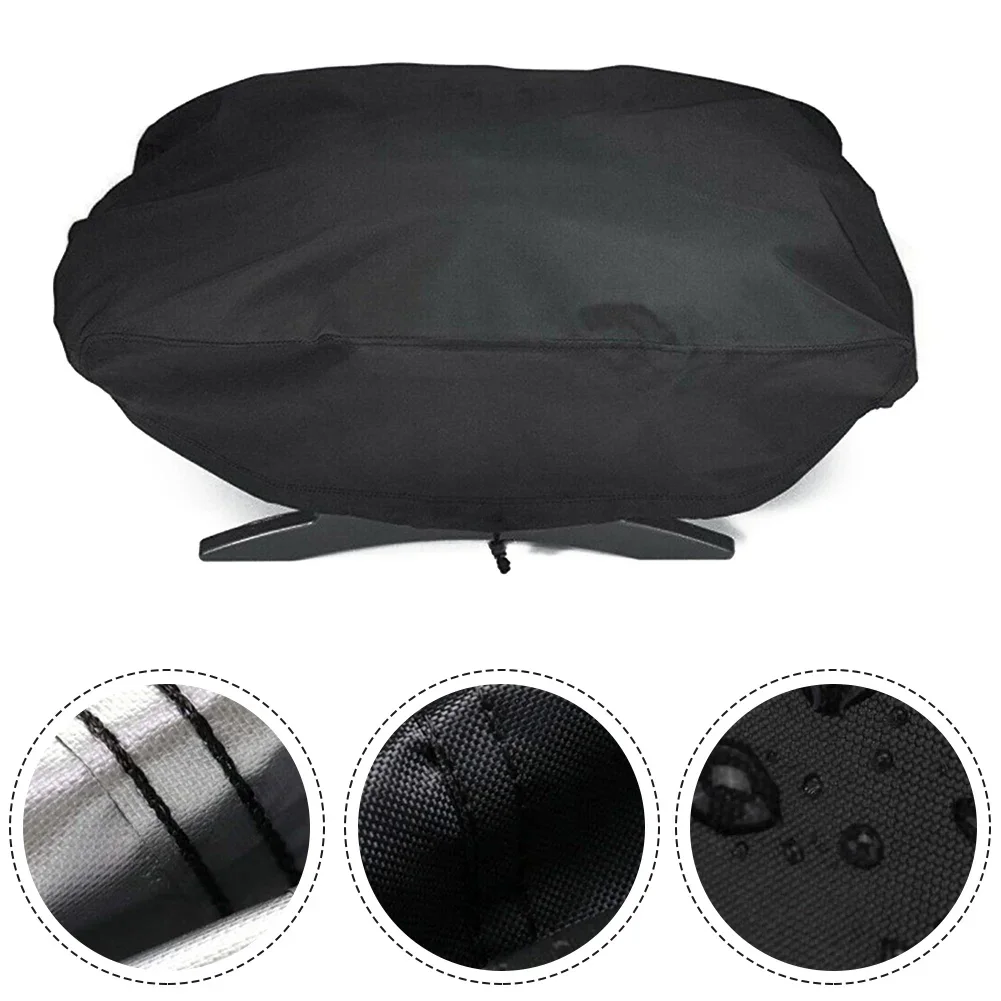 Waterproof Grill Cover for Weber For Q1000 Q2000 Q200 Portable Grill with Adjustable Straps and Oxford Cloth Protection