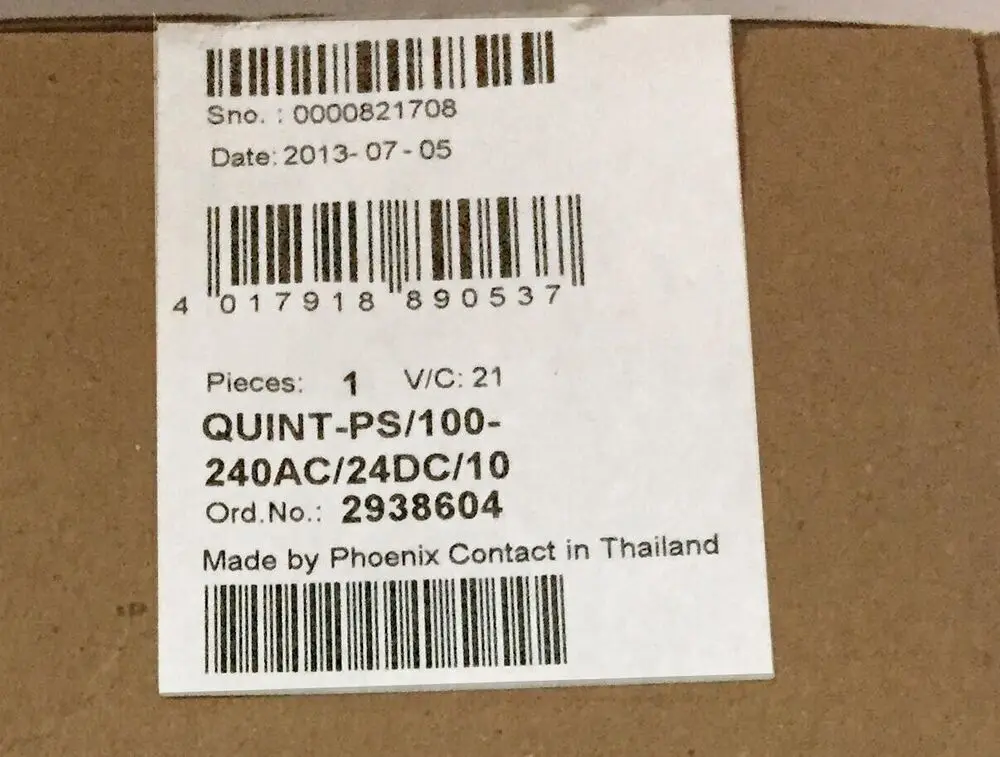 

Brand New PHOENIX CONTACT QUINT-PS-100-240AC/24DC/10 2938604 PLC Fast Ship