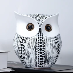 NORTHEUINS Resin Spotted Night Owl Sculpture Modern Abstract Art Animal Model Crafts Living Room Desktop Decor Accessories Items