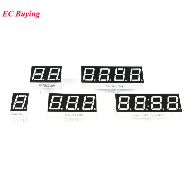 5pcs 0.56inch LED Display 7 Segment 1 Bit/2 Bit/3 Bit/4 Bit Digital Tube Red Common Cathode Anode Digital 0.56" led 7segment