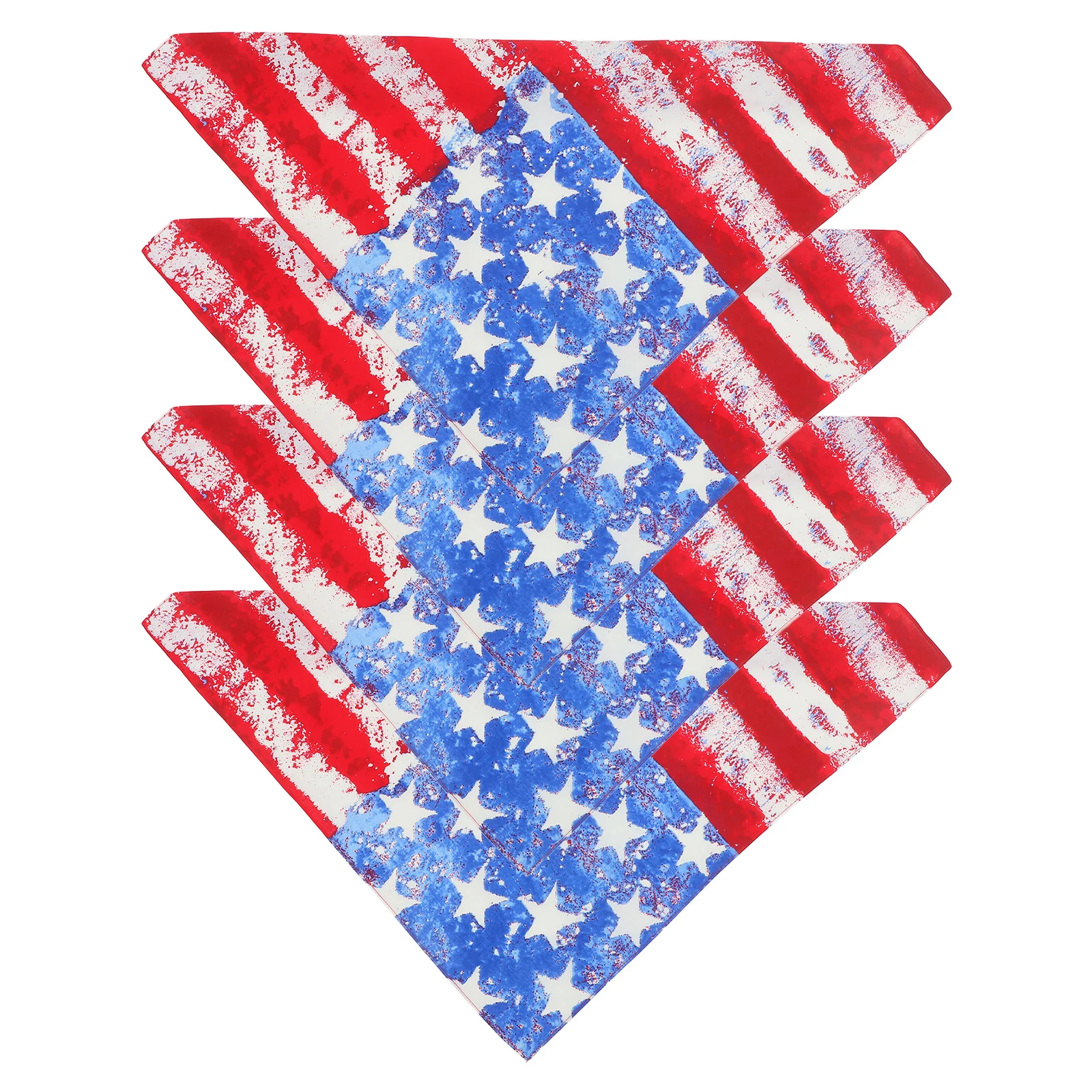 

4Pcs 55*55cm American Flag Bandana Patriotic Headscarf for Women Independence Day Party Fashionable Accessory