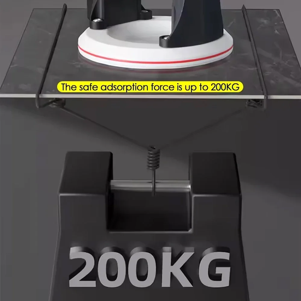 Ventosa elettrica a vuoto con display intelligente Sollevatore per piastrelle in vetro resistente da 200 kg con batteria da 2000 mAh e scatola di immagazzinaggio