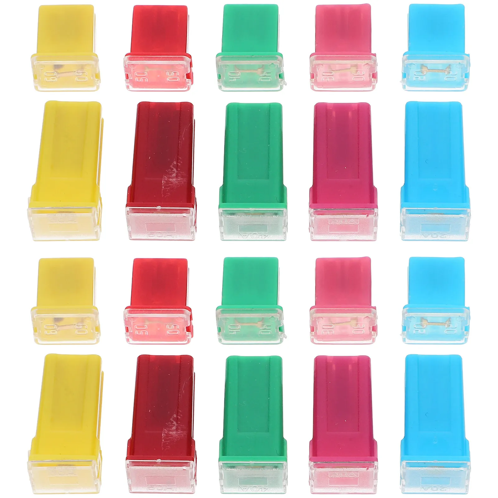 

20Pcs Automotive Micro Fuses 20A to 60A Mini Fuse Kit for Car Truck Suv Circuit Safety Protection Easy Install Fuse Set