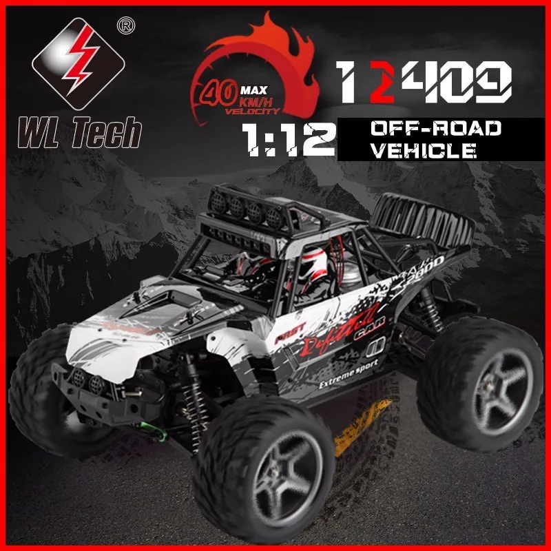 WLtoys 12409 Racing Car 1/12 4WD 2.4G Radio Remote Control High Speed Off-Road Climbing Truck With LED Light Outdoor Toy