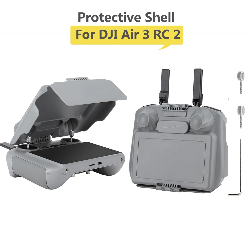 Sunnylife 2 in 1 Remote Control Sun Hood Sunshade Screen Protector Shell Cover for DJI Air 3/Air 3S RC 2 Drone Accessorie