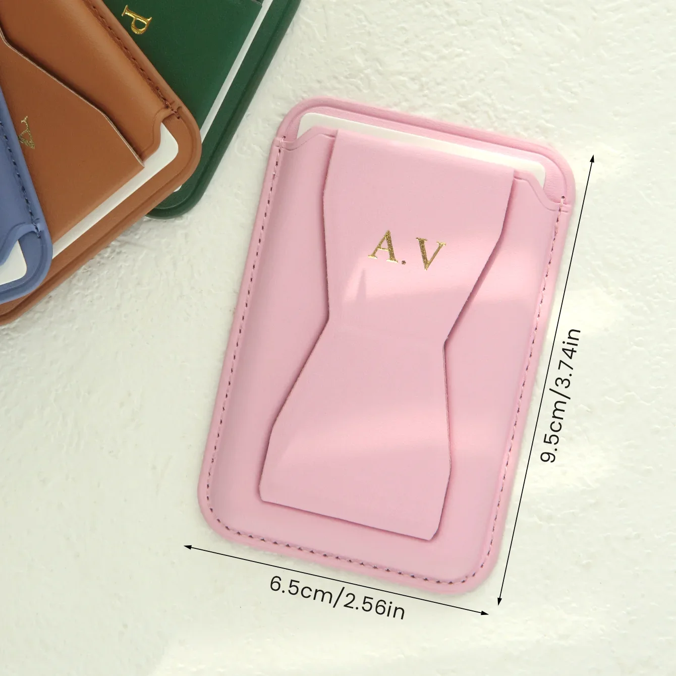 Personalized Wallet Custom Gold Name Phone Holder Phone Ring Holder Stand Magnetic Card Holder Case Phone