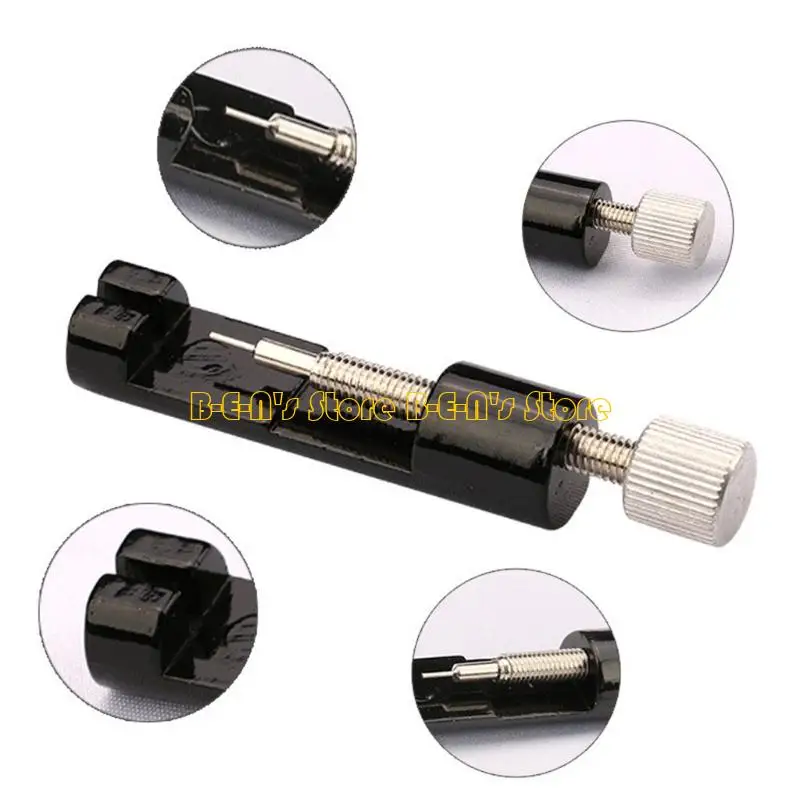 Y1AD Metal Watch Band Link Adjust Slit Strap Bracelet Chain With Replacement Pins