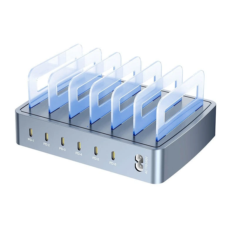 

6-Port bracket Multi-port Type-C charger PD phablet universal desktop smart charging station