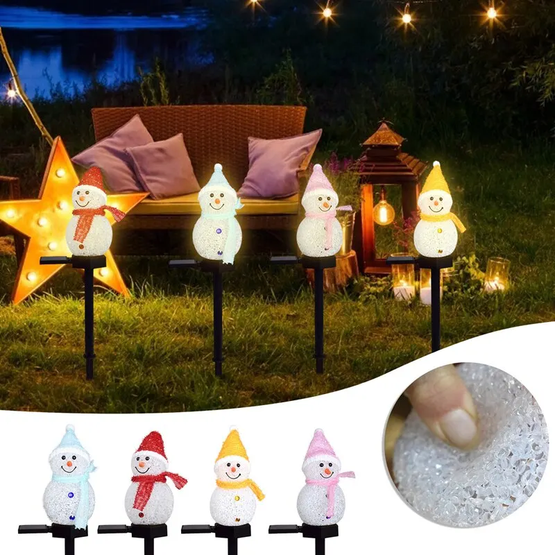 Outdoor Led Solar Light Snowman Landscape Lamp Decorations Lawn Lamp Christmas Series Cartoon Snowman Ground Lamp Garden Lamp