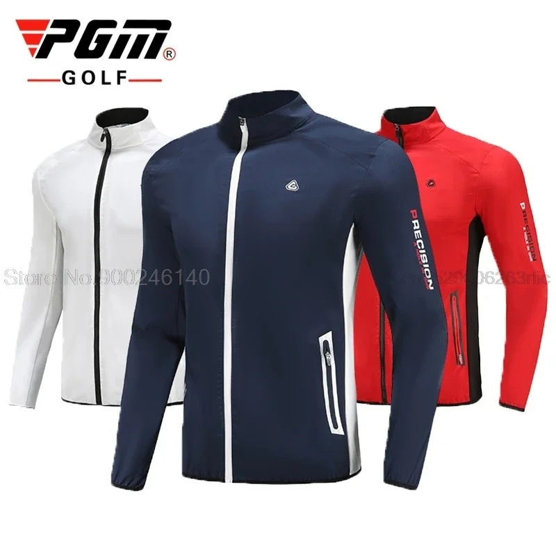 Pgm Men'S Autumn Winter Golf Clothing Waterproof Golf Windbreaker Warm Breathable Sports Jacket Full Zipper Training Coats