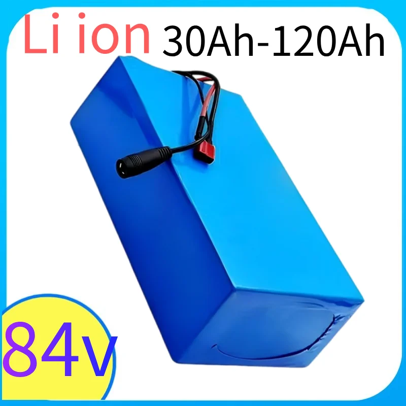 High Capacity 84V Li-ion Battery 30-100Ah Bluetooth APP Control BMS 5000W for Motorcycle Golf Cart Floor Machine +10A Charger