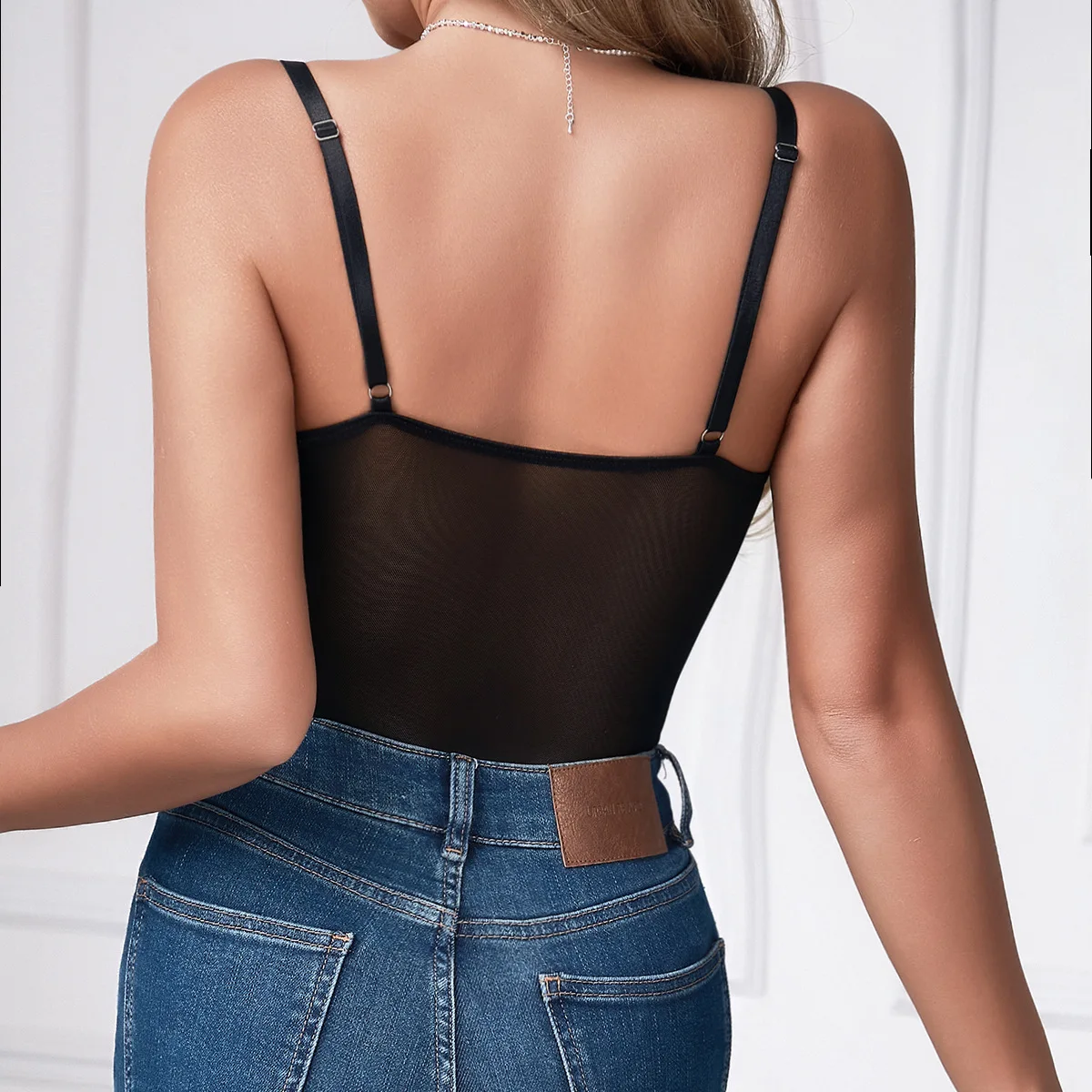 Sexy Lace Trim High Waist Slim Fit  Swimsuit Trendy Thinming Strap Design Comfortable Wool Fabric Summer Collection