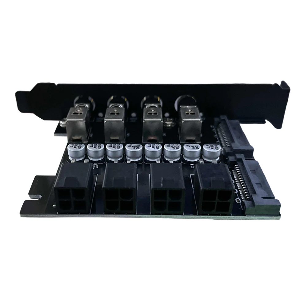 

Power Expansion Card Dual Channel Hard Drive PCI Expansion Card 4 Bit PCI Expansion Card with SATA Cable Power Control Switch