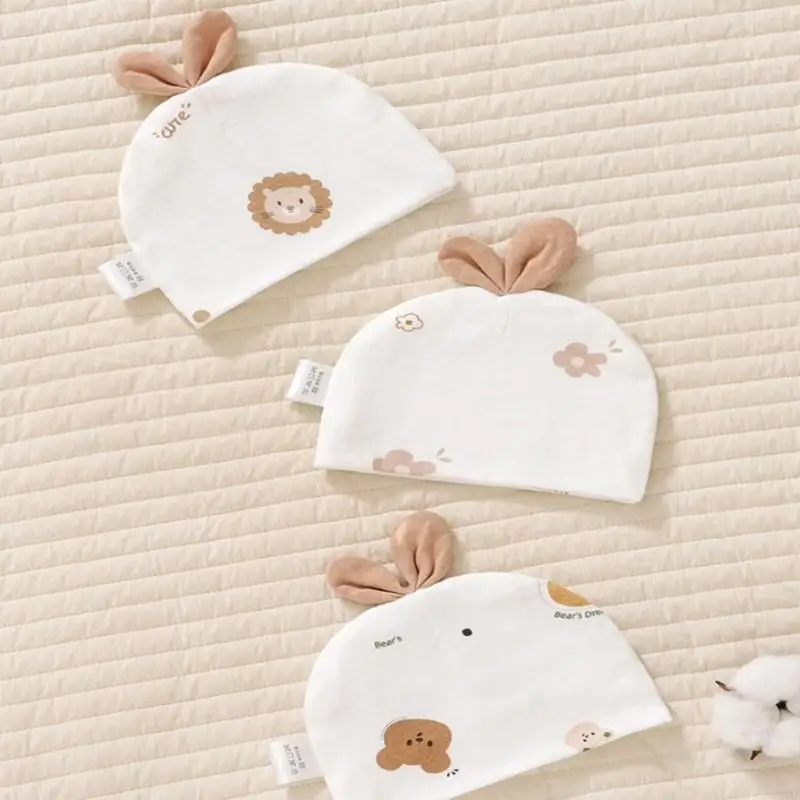 

95AE Lovely Baby Hat Fashionable Bonnet Sping/Fall Infants Hospital Caps Unisex