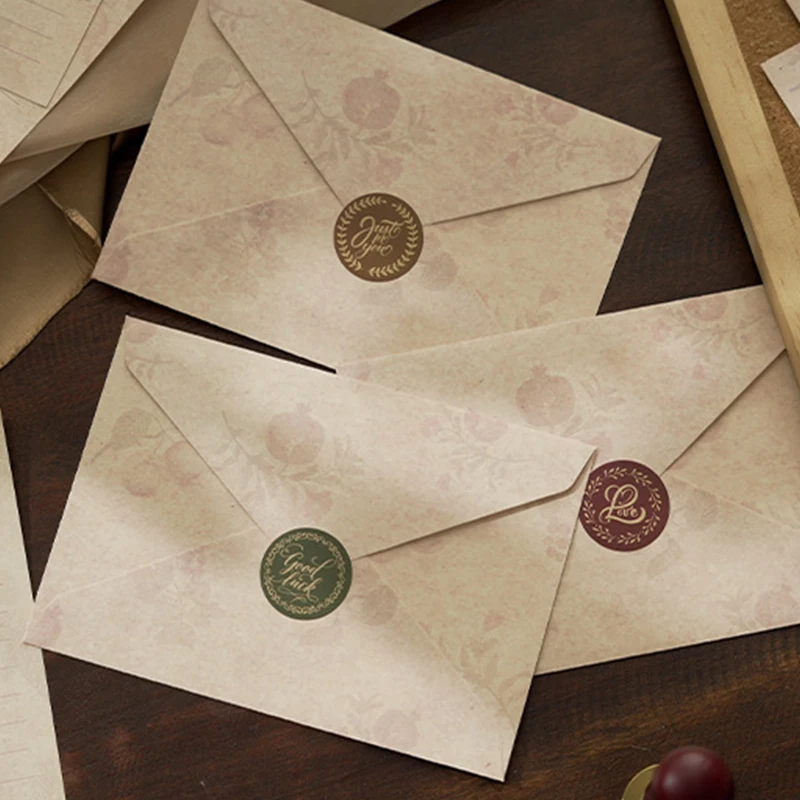 

1Set Stationery Stamp Stickers,Vintage Envelopes And Stationery Sets,Postcard Invitation Letter Covers,School Office Supplies