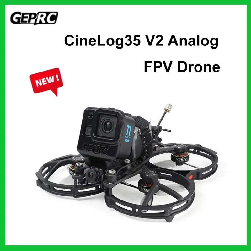 New GEPRC CineLog35 V2 Analog F722-45A AIO 5.8 RHCP UFL FPV Drone