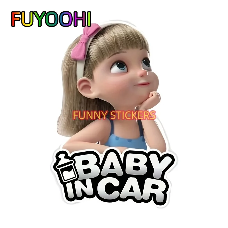

FUYOOHI Self Adhesive Vinyl Car Sticker, BABY IN CAR, Waterproof Car Scratch Cover Stickers Decals for Decor Accessories