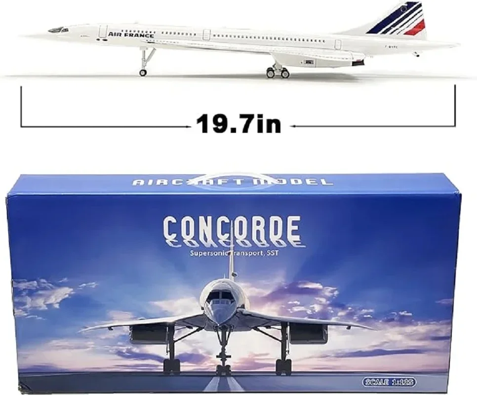 50CM 1:125 Scale Plane Concorde Air France British Airline Air Force One Model Airplane Toy Resin Airframe Aircraft Gift Display