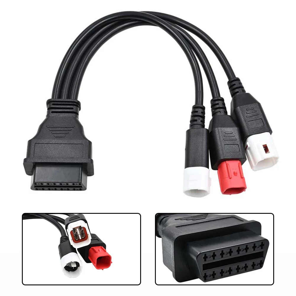 

3-контактный 4-контактный разъем для кабеля Yamaha OBD2, 6-контактный разъем для Honda на 16-контактный OBD 2, удлинительный кабель, инструмент для ремонта автомобиля