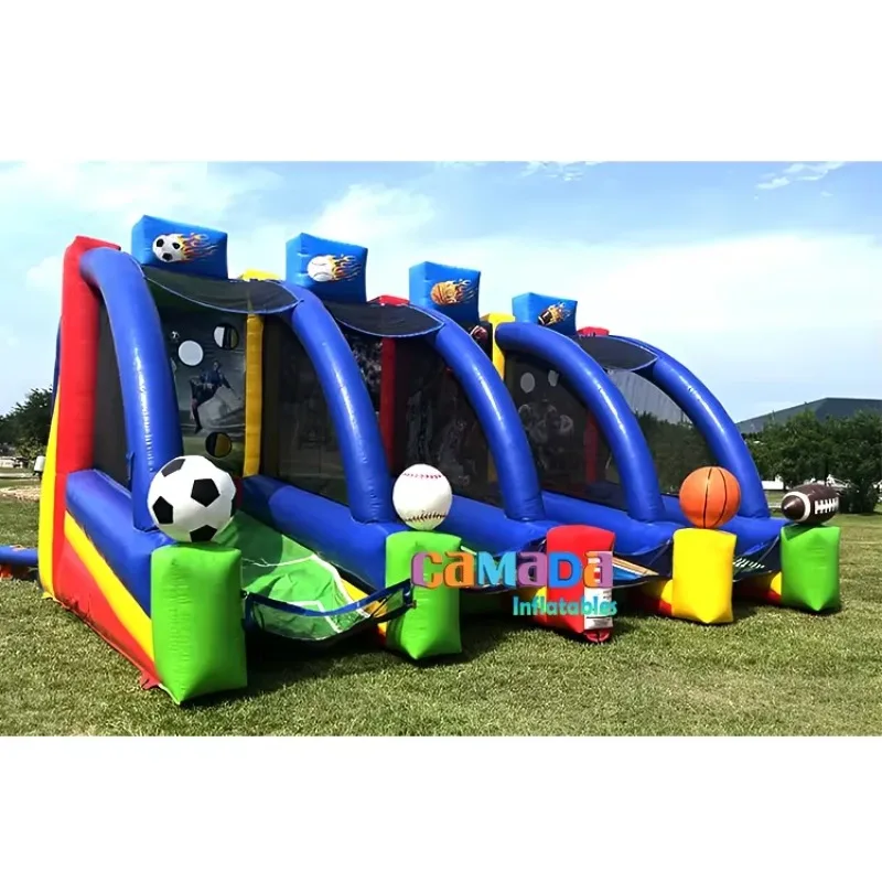 Newly Upgraded 3-in-1 Ball Game Baseball Basketball Shooting Football Sports Area Inflatable Carnival