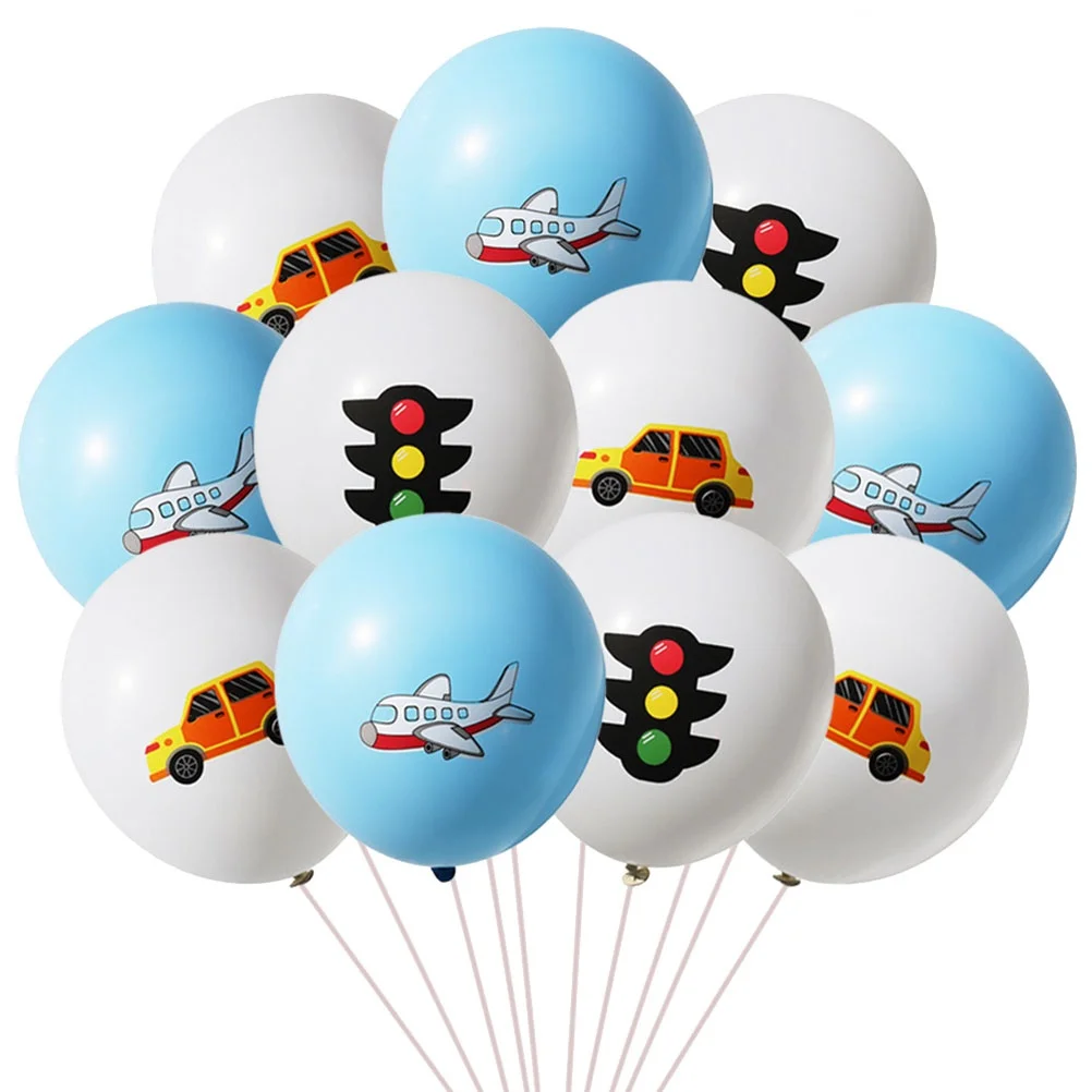 

30pcs 12Inches Latex Lights Pattern Printed Party Supplies For Kids Birthday Decorations Reusable Balloons Car Party Decor Happy