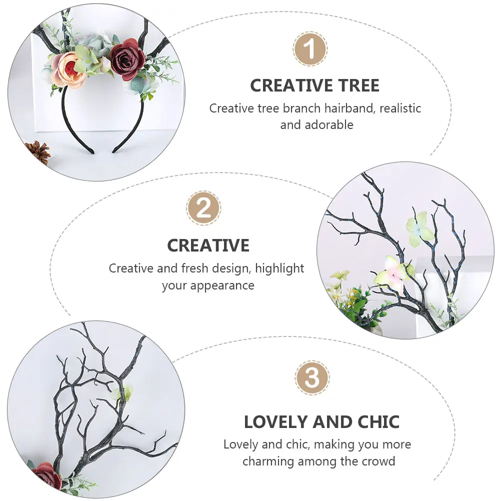 

Creative Antler Hairband Realistic Adorable Christmas Headwear Women Elk Hair Hoop Headpiece Crowns Holiday Party Accessories