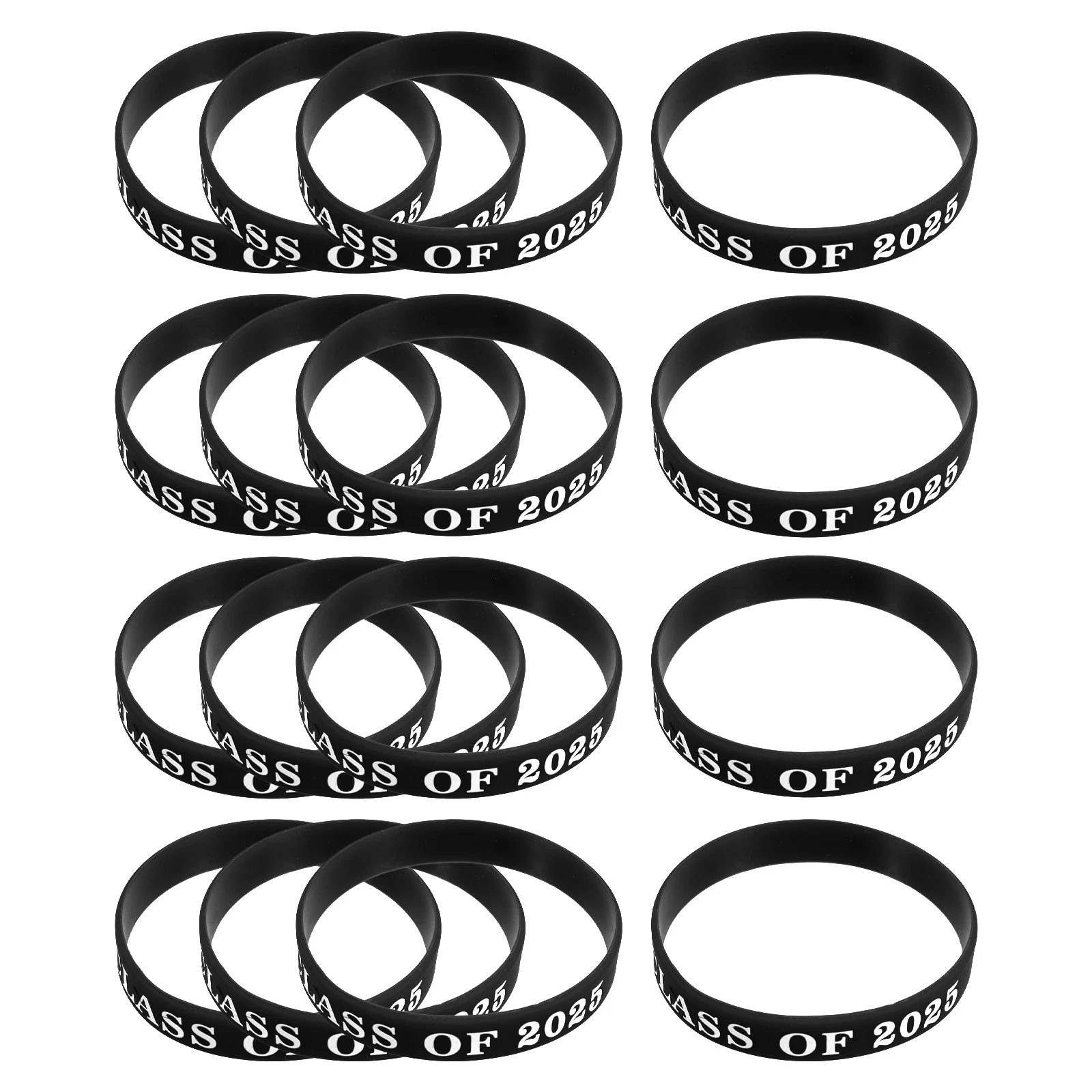 

24Pcs Class of 2025 Graduation Silicone Wristbands Bulk Party Supplies Flexible Smooth Longlasting for Graduation Celebrations