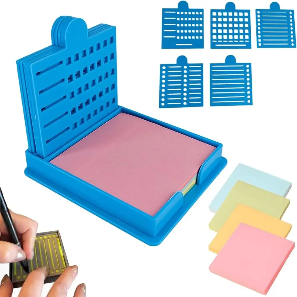 Sticky Note Organizer Sticky Note Holder Set Note Box Dispenser Sticky Pads Base Line Drawing Template Sticky Note Storage Tools
