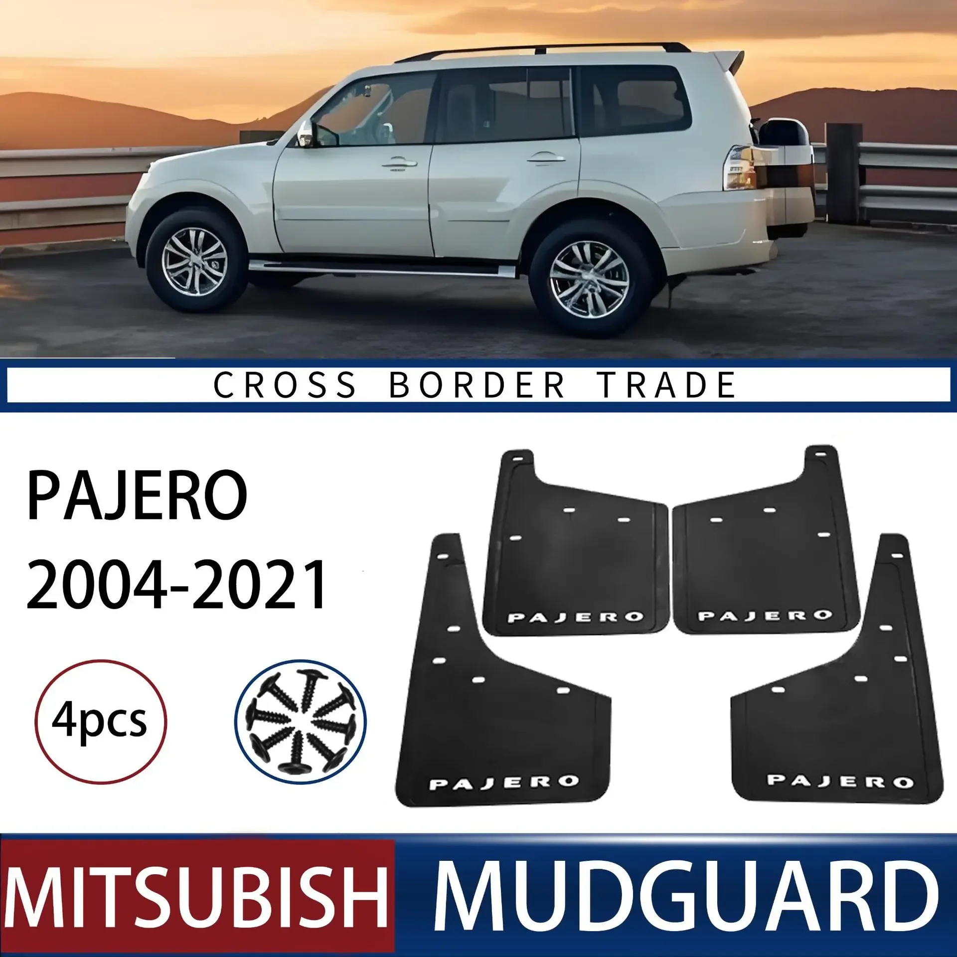 

For Mitsubishi Pajero PAJERO 2004-2021 mudguard Mudguards Fender Mudflaps Front Rear Flares Splash Guards Cover Car Accessorie